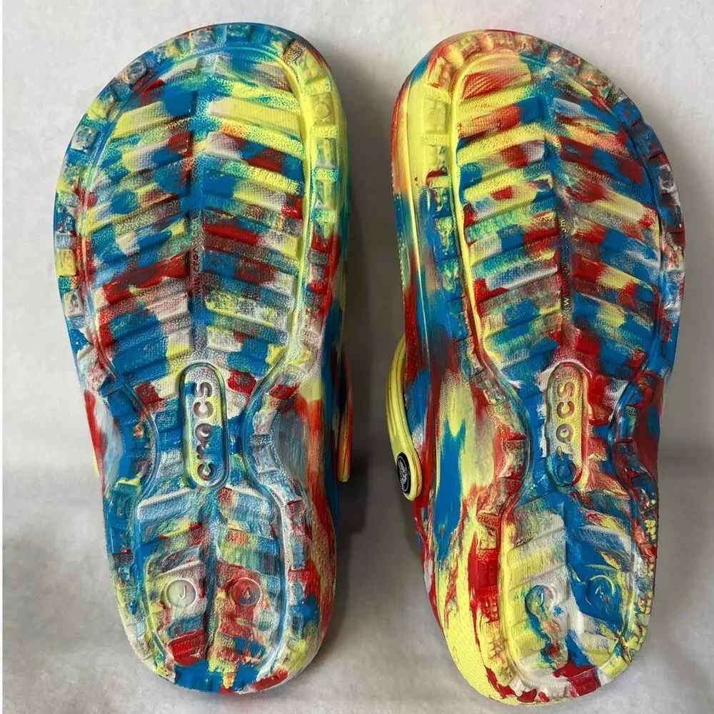 Crocs Classic Lined Marble Tie Dyed Clogs Size J4